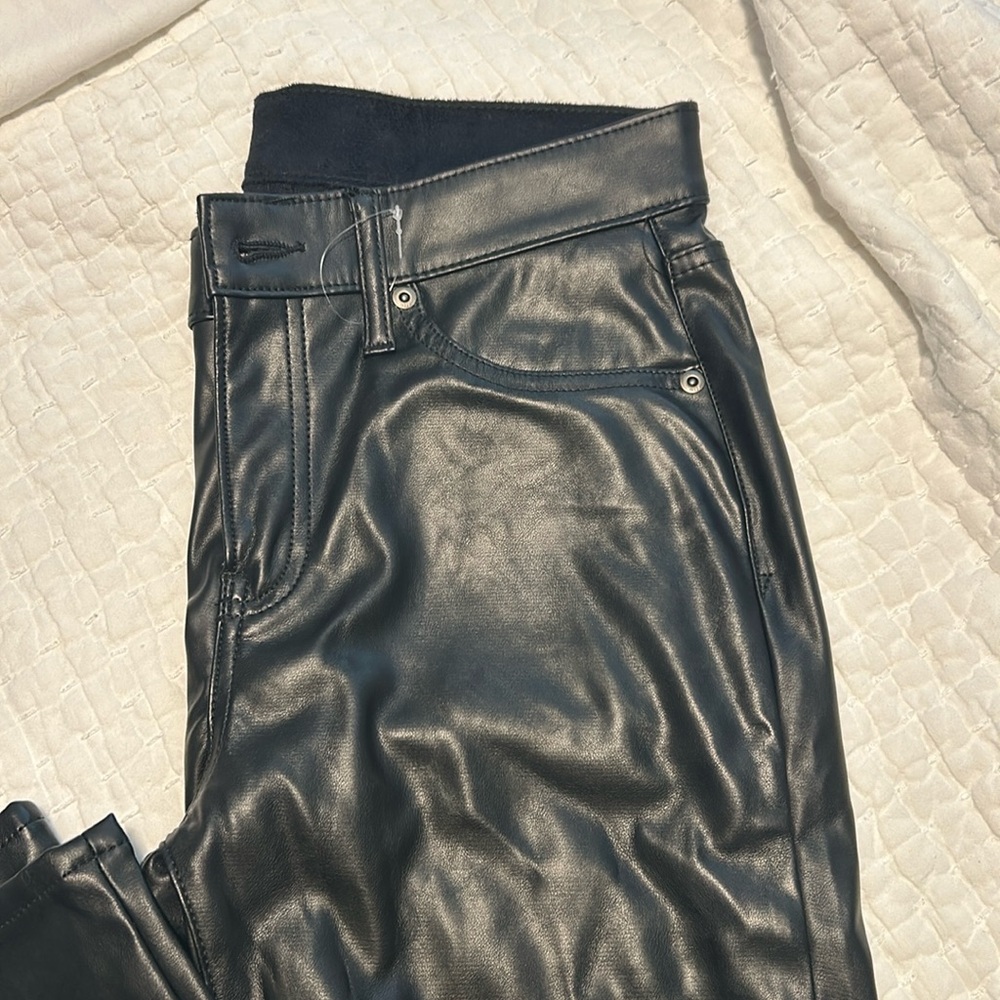 Baby boot faux leather pant